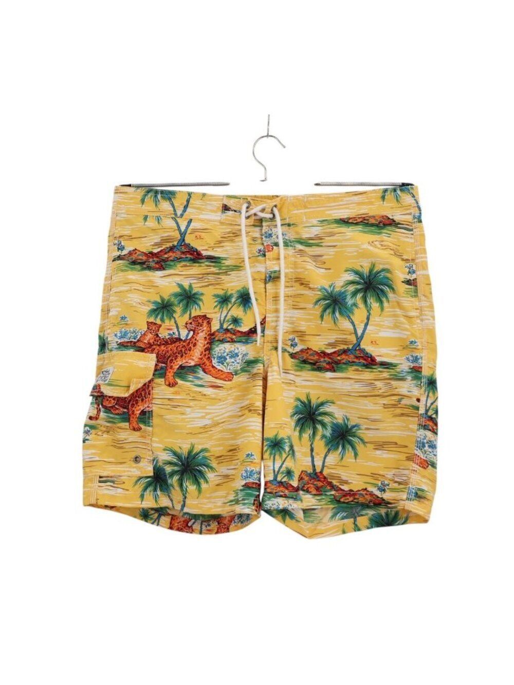Polo Ralph Lauren Board Shorts Men’s Size Small Swim Trunks Jaguar Jungle Yellow